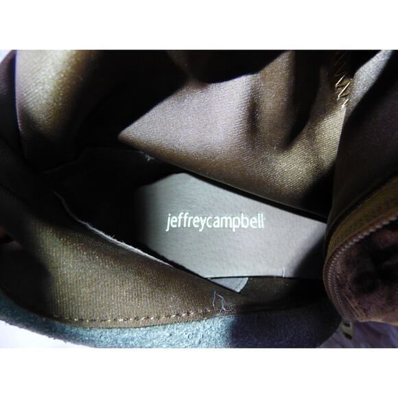 Jeffrey Campbell Shego Taupe Crushed Velvet Platform Boots 8.5 NEW - Picture 8 of 8